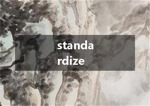 standardize是什么意思