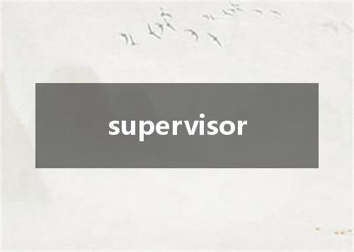 supervisor是什么意思