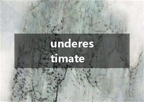underestimate是什么意思