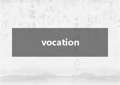 vocation是什么意思
