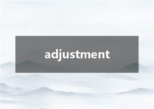 adjustment是什么意思