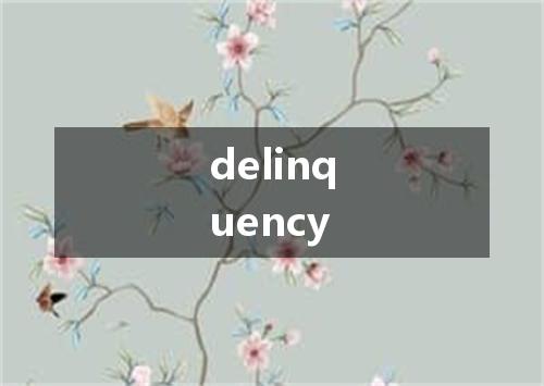 delinquency是什么意思