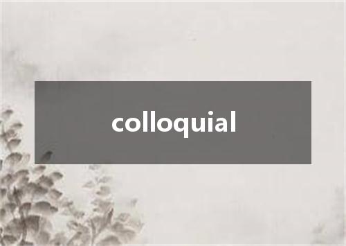 colloquial是什么意思
