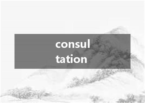 consultation是什么意思