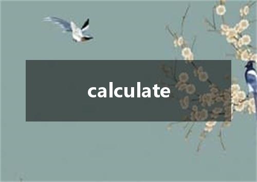 calculate是什么意思