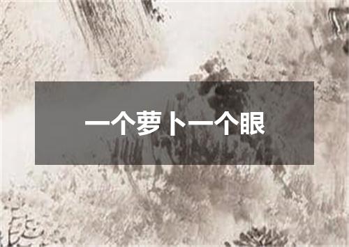 一个萝卜一个眼