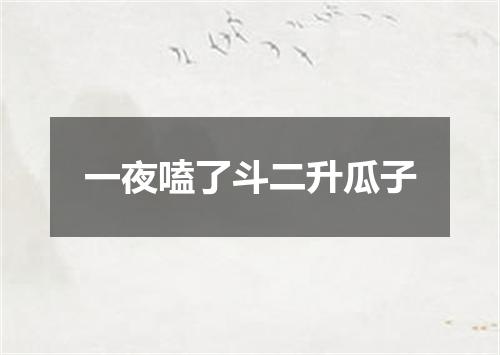 一夜嗑了斗二升瓜子