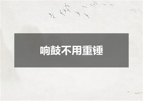 响鼓不用重锤