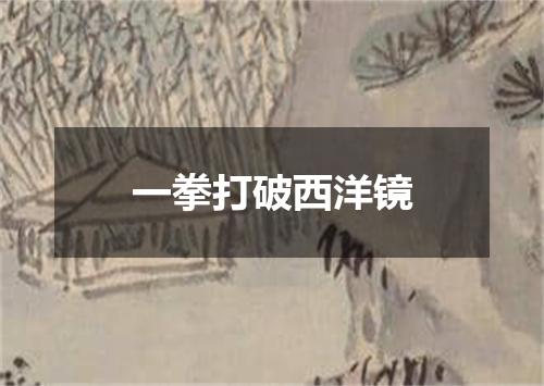 一拳打破西洋镜