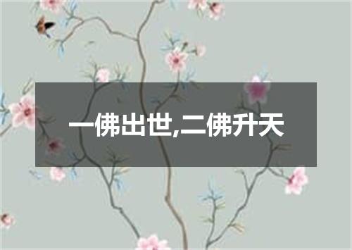 一佛出世,二佛升天