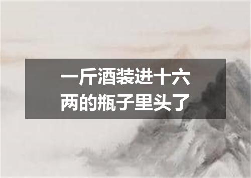 一斤酒装进十六两的瓶子里头了