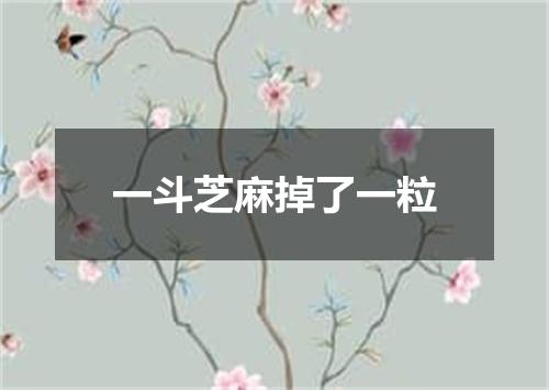 一斗芝麻掉了一粒