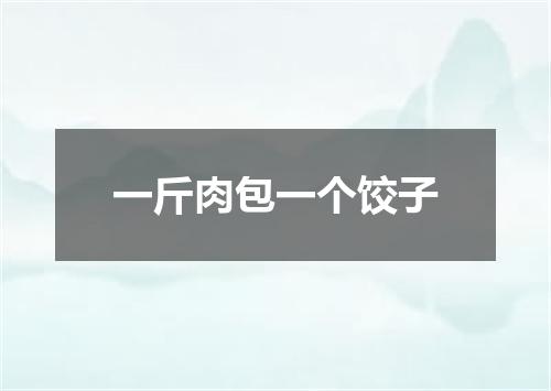 一斤肉包一个饺子