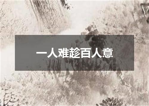 一人难趁百人意