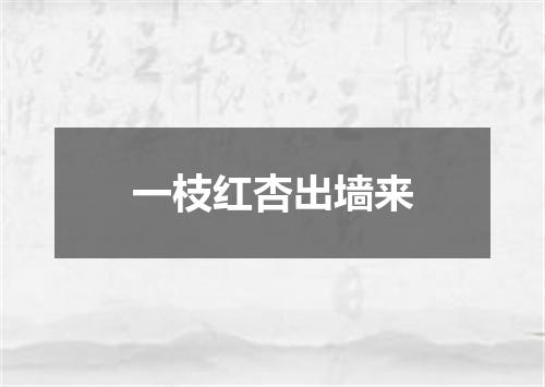 一枝红杏出墙来