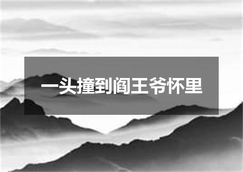 一头撞到阎王爷怀里