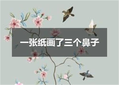 一张纸画了三个鼻子