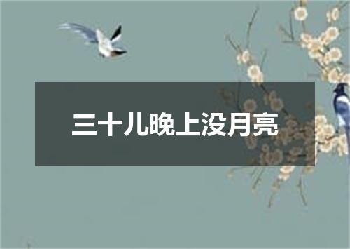 三十儿晚上没月亮