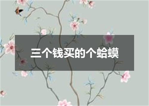 三个钱买的个蛤蟆