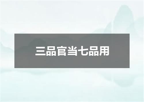 三品官当七品用