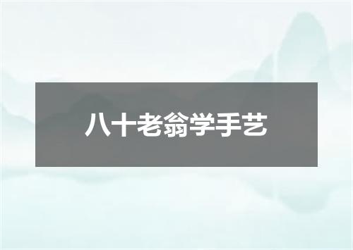 八十老翁学手艺