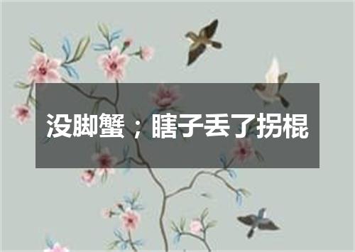 没脚蟹；瞎子丢了拐棍