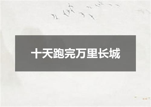 十天跑完万里长城