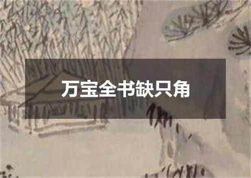 万宝全书缺只角