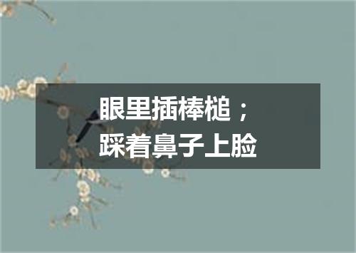 眼里插棒槌；踩着鼻子上脸