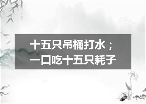 十五只吊桶打水；一口吃十五只耗子