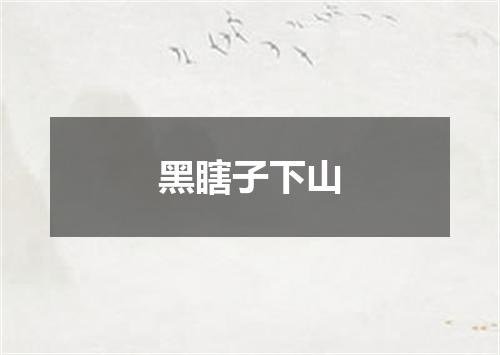 黑瞎子下山