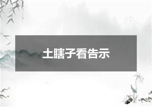 土瞎子看告示
