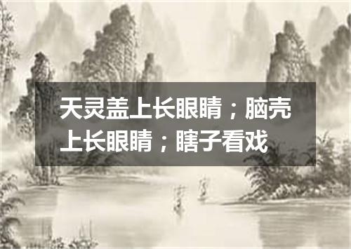 天灵盖上长眼睛；脑壳上长眼睛；瞎子看戏