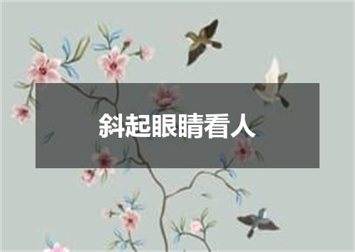 斜起眼睛看人