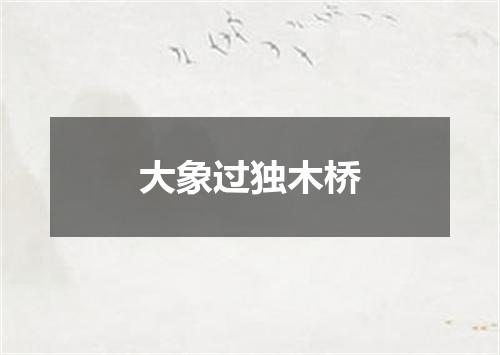 大象过独木桥