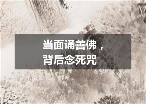 当面诵善佛，背后念死咒