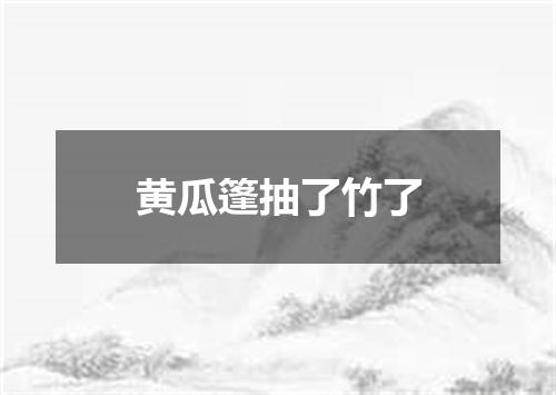 黄瓜篷抽了竹了