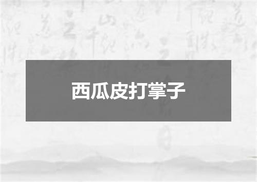西瓜皮打掌子