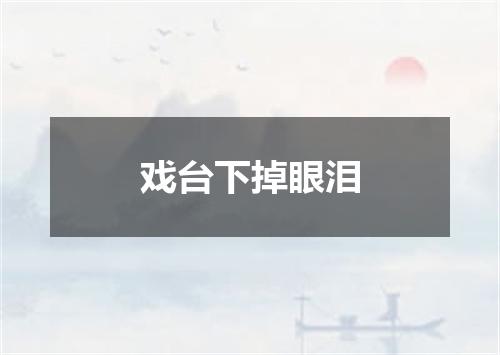 戏台下掉眼泪