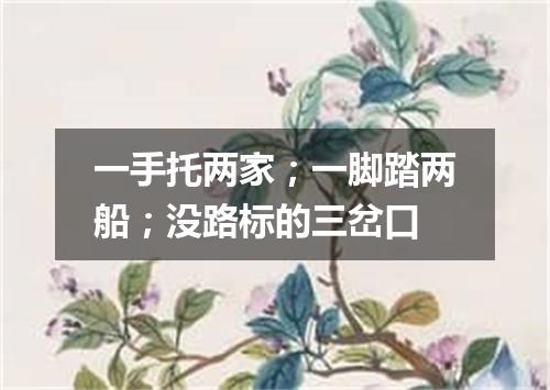 一手托两家；一脚踏两船；没路标的三岔口