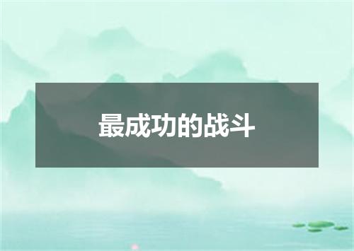 最成功的战斗