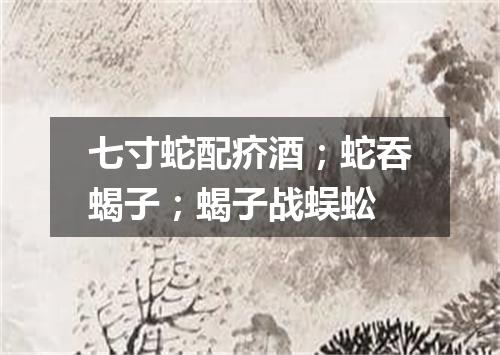七寸蛇配疥酒；蛇吞蝎子；蝎子战蜈蚣
