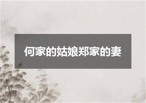何家的姑娘郑家的妻
