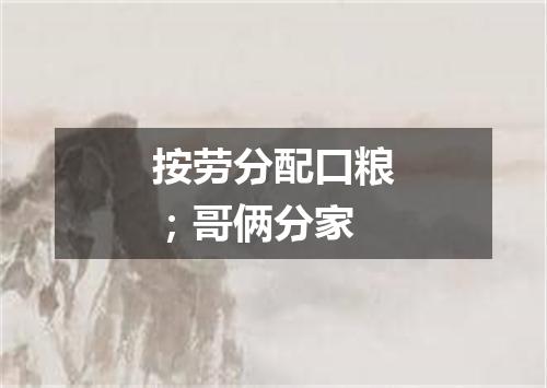 按劳分配口粮；哥俩分家