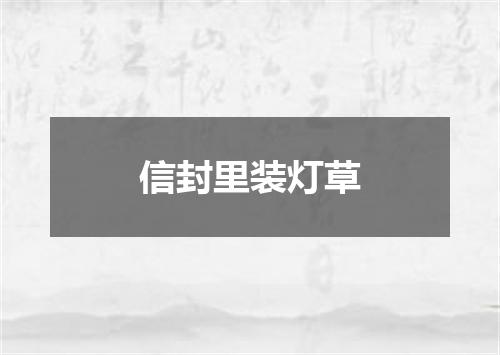 信封里装灯草