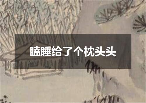 瞌睡给了个枕头头
