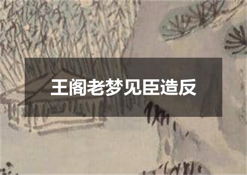 王阁老梦见臣造反