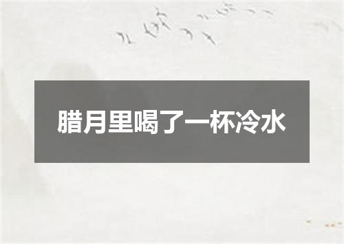 腊月里喝了一杯冷水