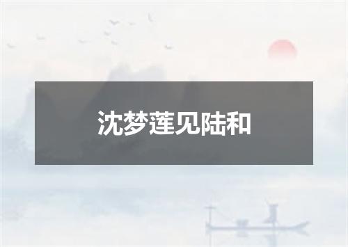 沈梦莲见陆和