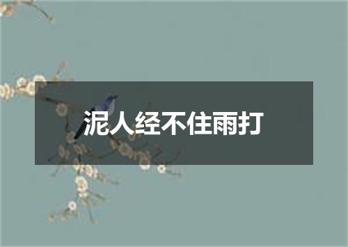 泥人经不住雨打